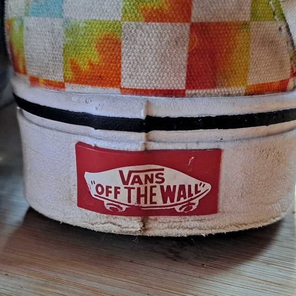Vans Sneakers, Women Size 8, Unisex, Rainbow Checked High Tops, Skateboard Shoes - Picture 10 of 11